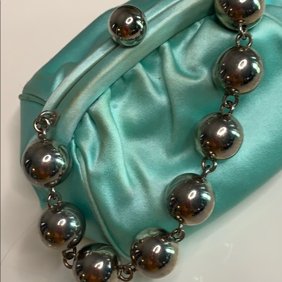 Tiffany and Co Vintage Satin Bead Evening Bag silver bead - Picture 4 of 12